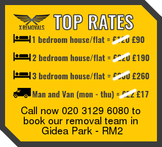 Removal rates forRM2 - Gidea Park